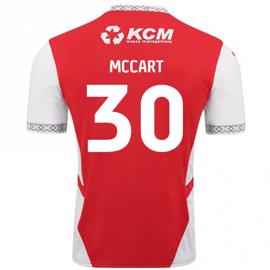 Herren Fußball Jamie Mccart #30 Rot Weiß Heimtrikot Trikot 2024/25 T-Shirt Luxemburg