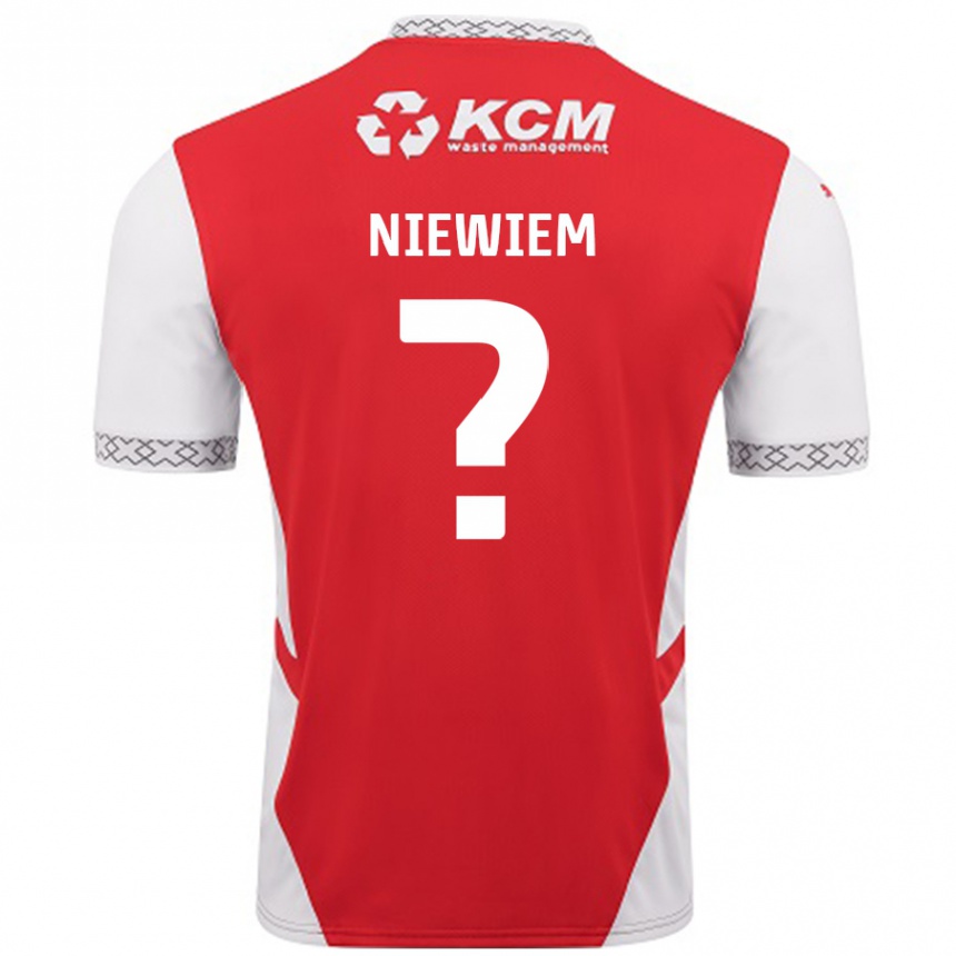 Herren Fußball Oscar Niewiem #0 Rot Weiß Heimtrikot Trikot 2024/25 T-Shirt Luxemburg