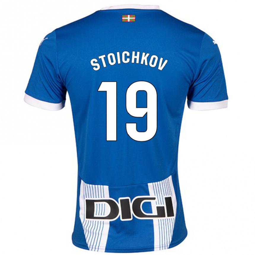 Herren Fußball Stoichkov #19 Blau Heimtrikot Trikot 2024/25 T-Shirt Luxemburg