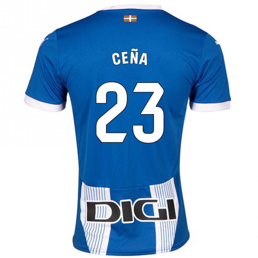 Herren Fußball Marcos Ceña #23 Blau Heimtrikot Trikot 2024/25 T-Shirt Luxemburg