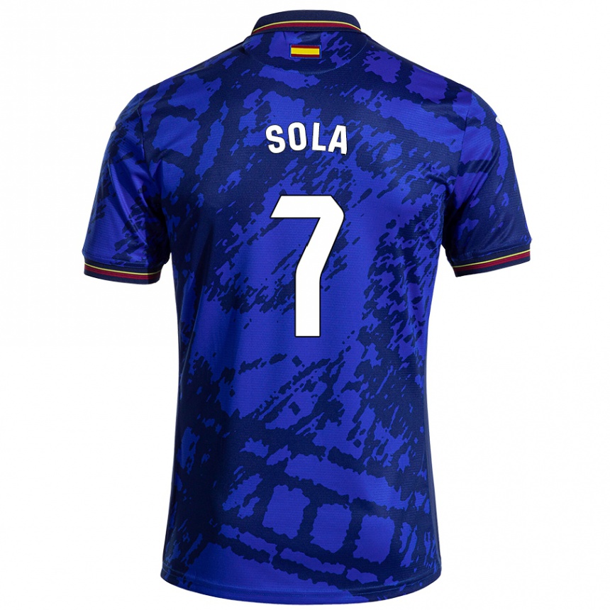 Herren Fußball Álex Sola #7 Dunkleres Blau Heimtrikot Trikot 2024/25 T-Shirt Luxemburg