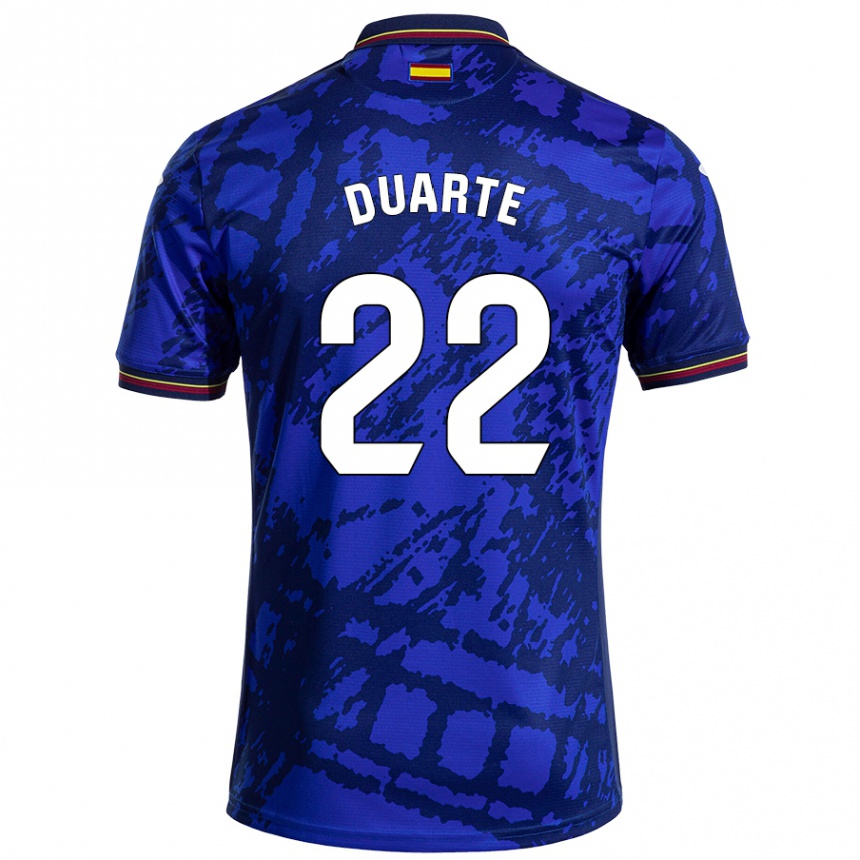 Herren Fußball Domingos Duarte #22 Dunkleres Blau Heimtrikot Trikot 2024/25 T-Shirt Luxemburg