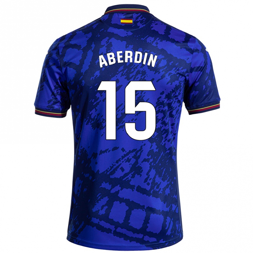 Herren Fußball Nabil Aberdin #15 Dunkleres Blau Heimtrikot Trikot 2024/25 T-Shirt Luxemburg