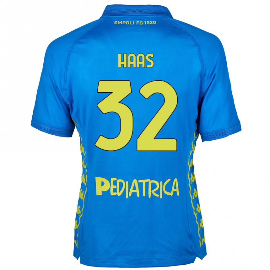 Herren Fußball Nicolas Haas #32 Blau Heimtrikot Trikot 2024/25 T-Shirt Luxemburg