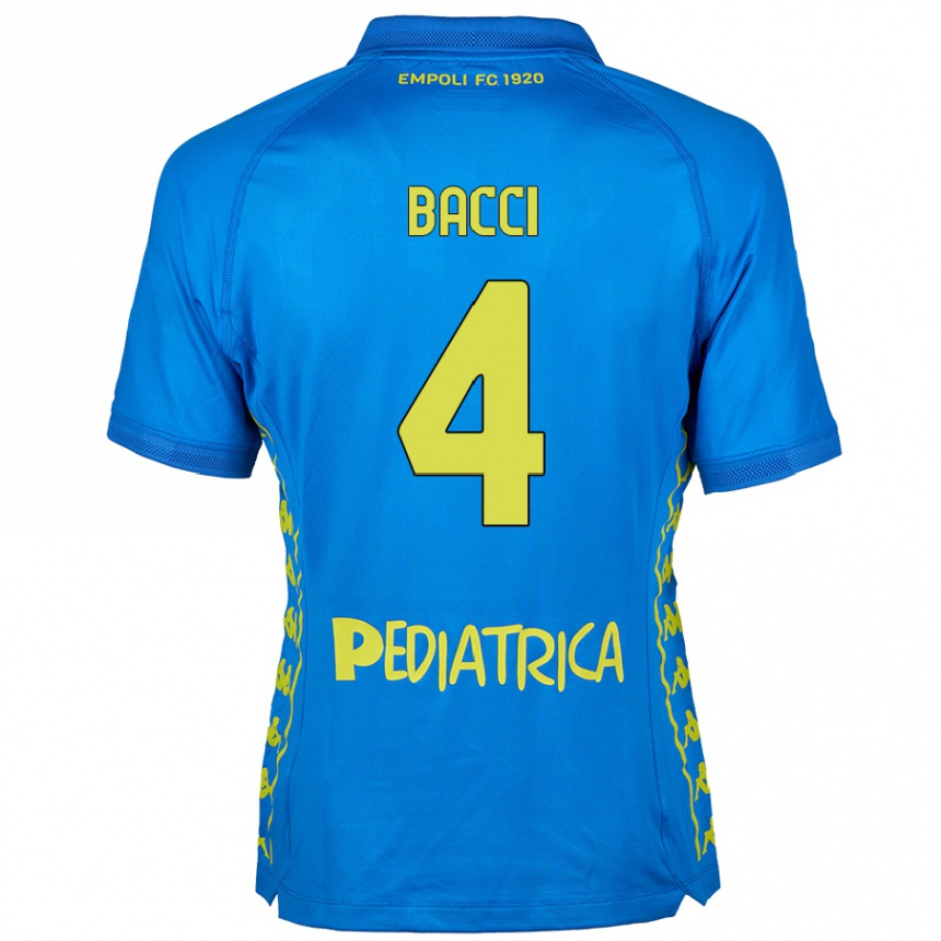 Herren Fußball Jacopo Bacci #4 Blau Heimtrikot Trikot 2024/25 T-Shirt Luxemburg