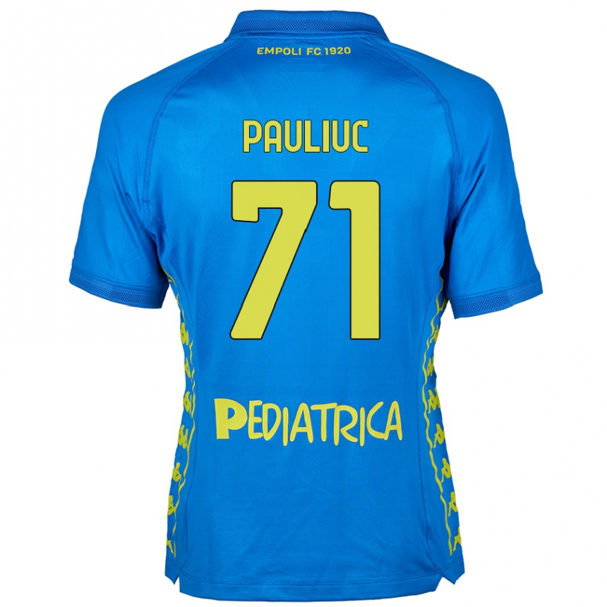 Herren Fußball Nicolò Pauliuc #71 Blau Heimtrikot Trikot 2024/25 T-Shirt Luxemburg