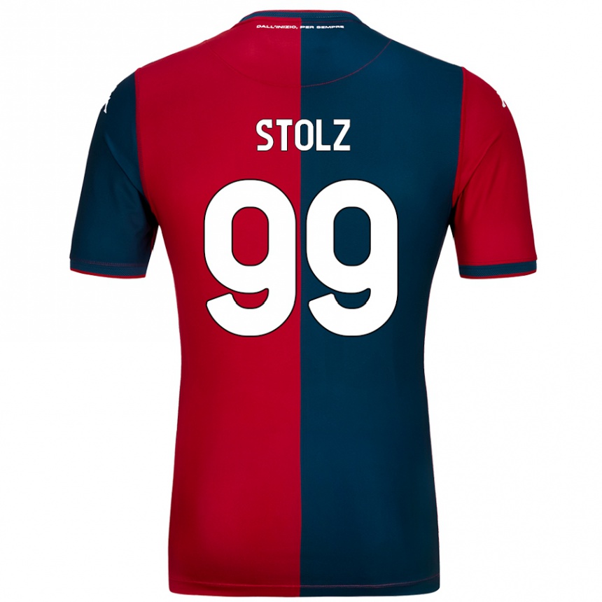 Herren Fußball Franz Stolz #99 Rot Dunkelblau Heimtrikot Trikot 2024/25 T-Shirt Luxemburg