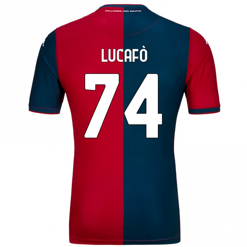 Herren Fußball Sara Lucafò #74 Rot Dunkelblau Heimtrikot Trikot 2024/25 T-Shirt Luxemburg