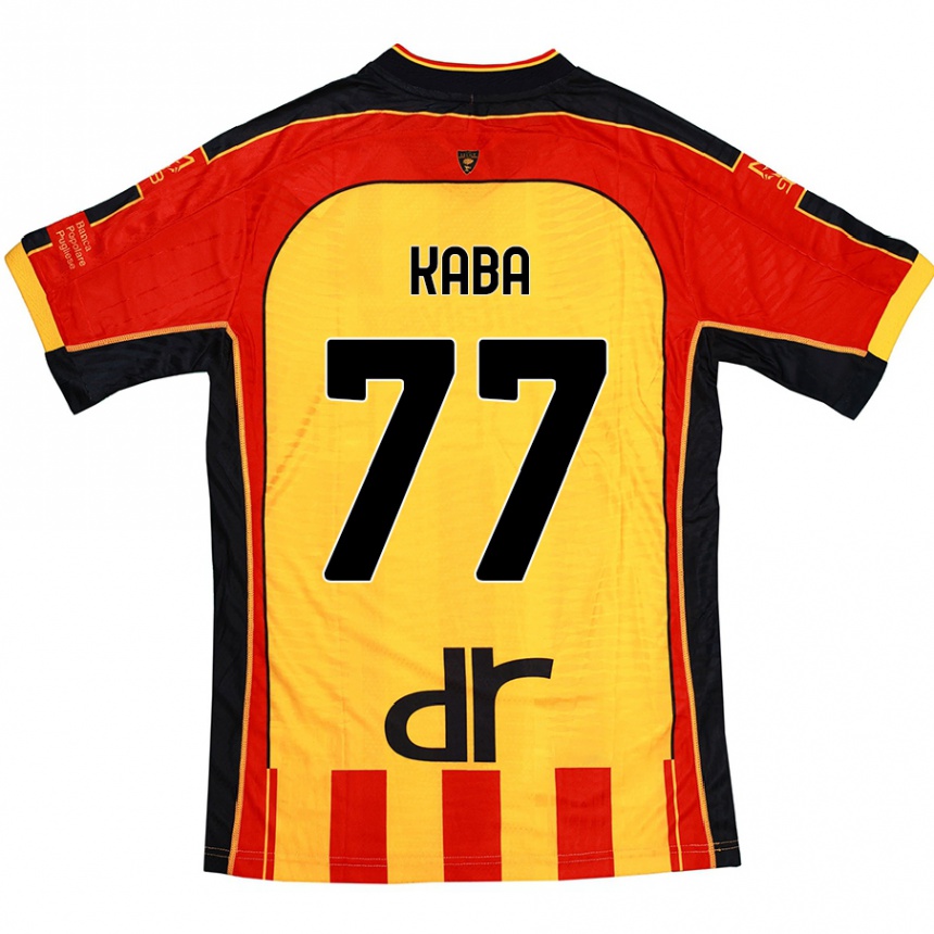 Herren Fußball Mohamed Kaba #77 Gelb Rot Heimtrikot Trikot 2024/25 T-Shirt Luxemburg