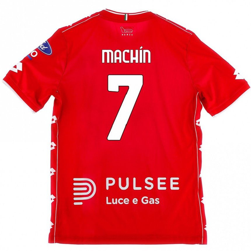 Herren Fußball José Machín #7 Rot Weiß Heimtrikot Trikot 2024/25 T-Shirt Luxemburg