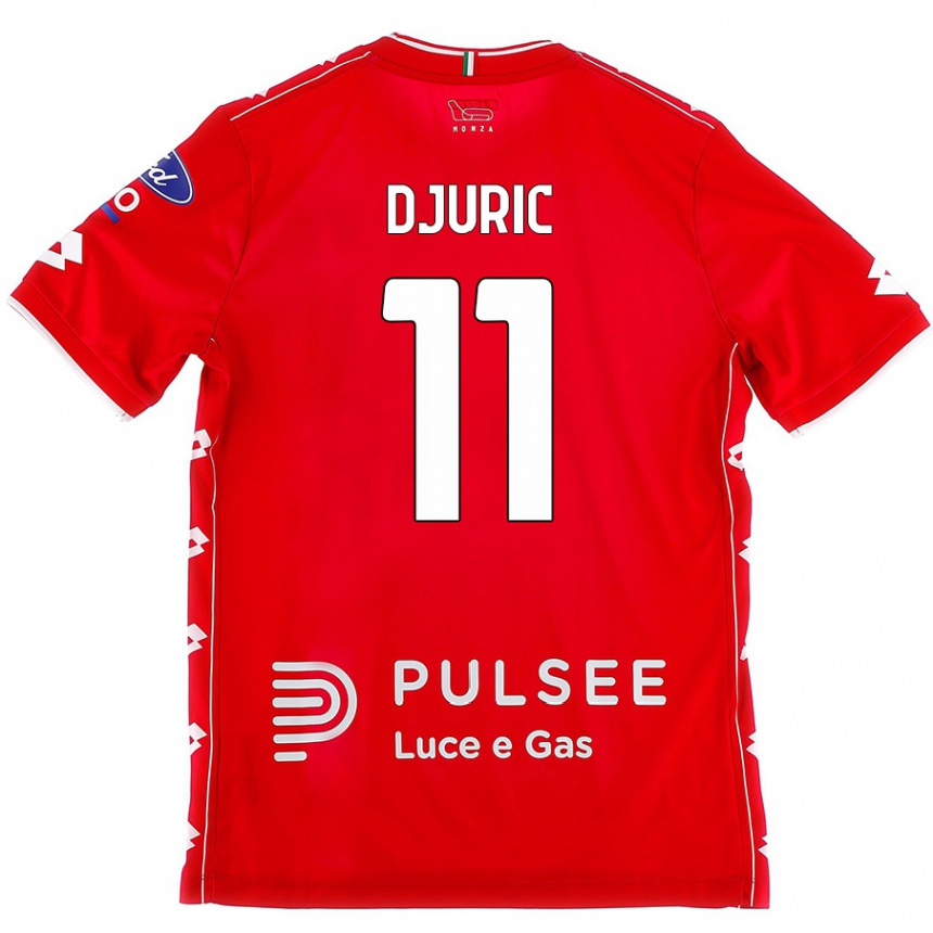 Herren Fußball Milan Djuric #11 Rot Weiß Heimtrikot Trikot 2024/25 T-Shirt Luxemburg