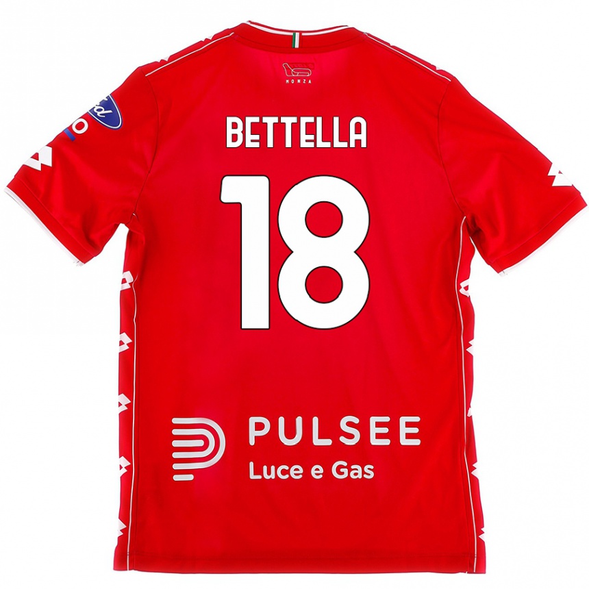 Herren Fußball Davide Bettella #18 Rot Weiß Heimtrikot Trikot 2024/25 T-Shirt Luxemburg