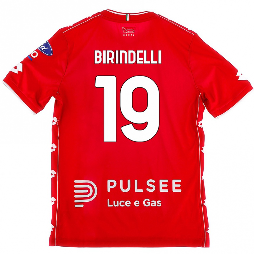 Herren Fußball Samuele Birindelli #19 Rot Weiß Heimtrikot Trikot 2024/25 T-Shirt Luxemburg