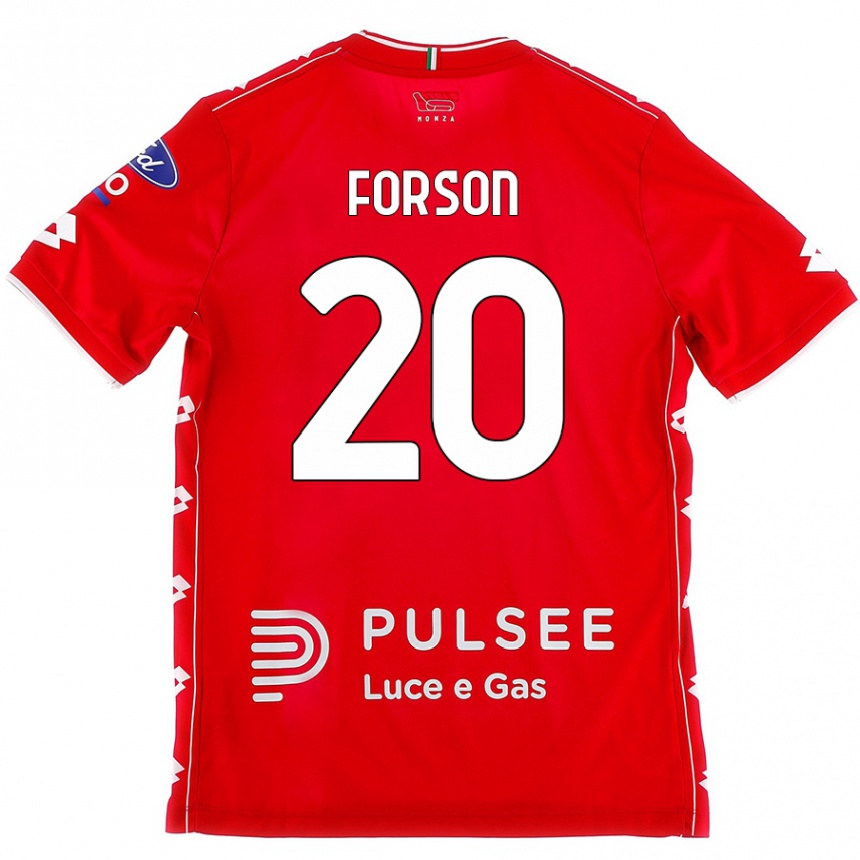 Herren Fußball Omari Forson #20 Rot Weiß Heimtrikot Trikot 2024/25 T-Shirt Luxemburg