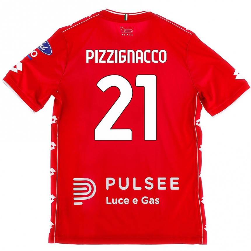 Herren Fußball Semuel Pizzignacco #21 Rot Weiß Heimtrikot Trikot 2024/25 T-Shirt Luxemburg