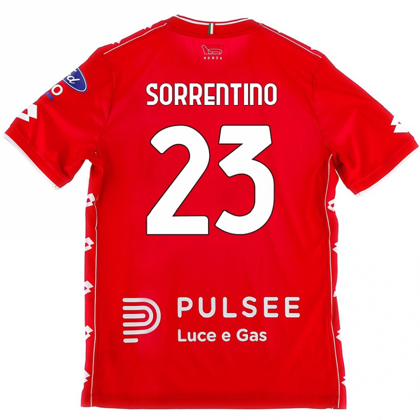 Herren Fußball Alessandro Sorrentino #23 Rot Weiß Heimtrikot Trikot 2024/25 T-Shirt Luxemburg