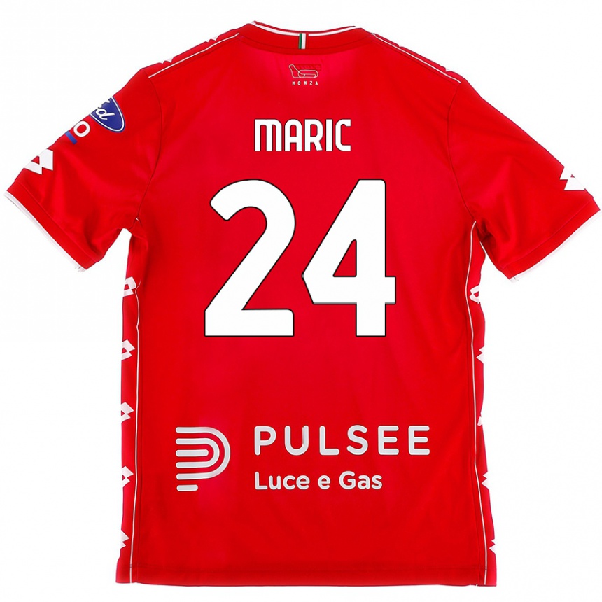 Herren Fußball Mirko Maric #24 Rot Weiß Heimtrikot Trikot 2024/25 T-Shirt Luxemburg