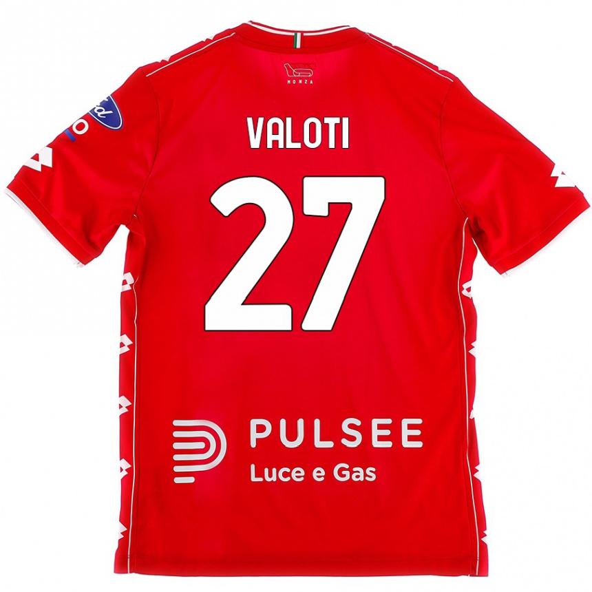 Herren Fußball Mattia Valoti #27 Rot Weiß Heimtrikot Trikot 2024/25 T-Shirt Luxemburg