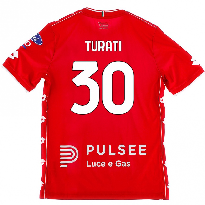 Herren Fußball Stefano Turati #30 Rot Weiß Heimtrikot Trikot 2024/25 T-Shirt Luxemburg