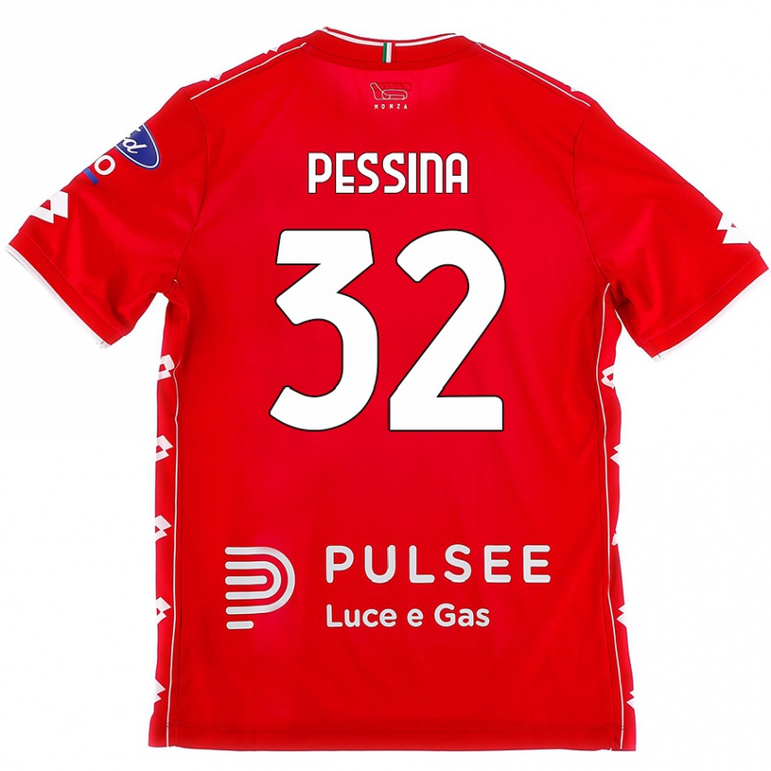 Herren Fußball Matteo Pessina #32 Rot Weiß Heimtrikot Trikot 2024/25 T-Shirt Luxemburg