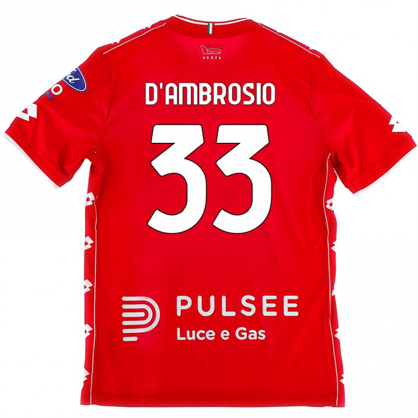 Herren Fußball Danilo D'ambrosio #33 Rot Weiß Heimtrikot Trikot 2024/25 T-Shirt Luxemburg