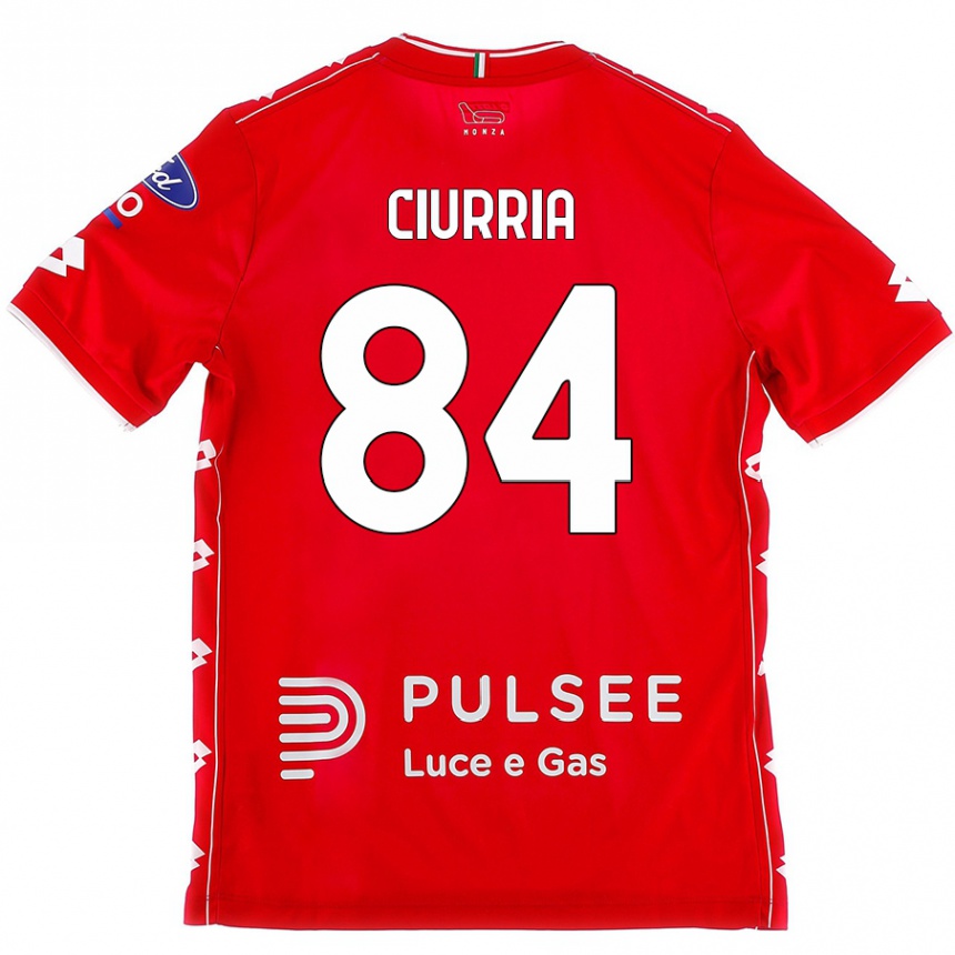 Herren Fußball Patrick Ciurria #84 Rot Weiß Heimtrikot Trikot 2024/25 T-Shirt Luxemburg