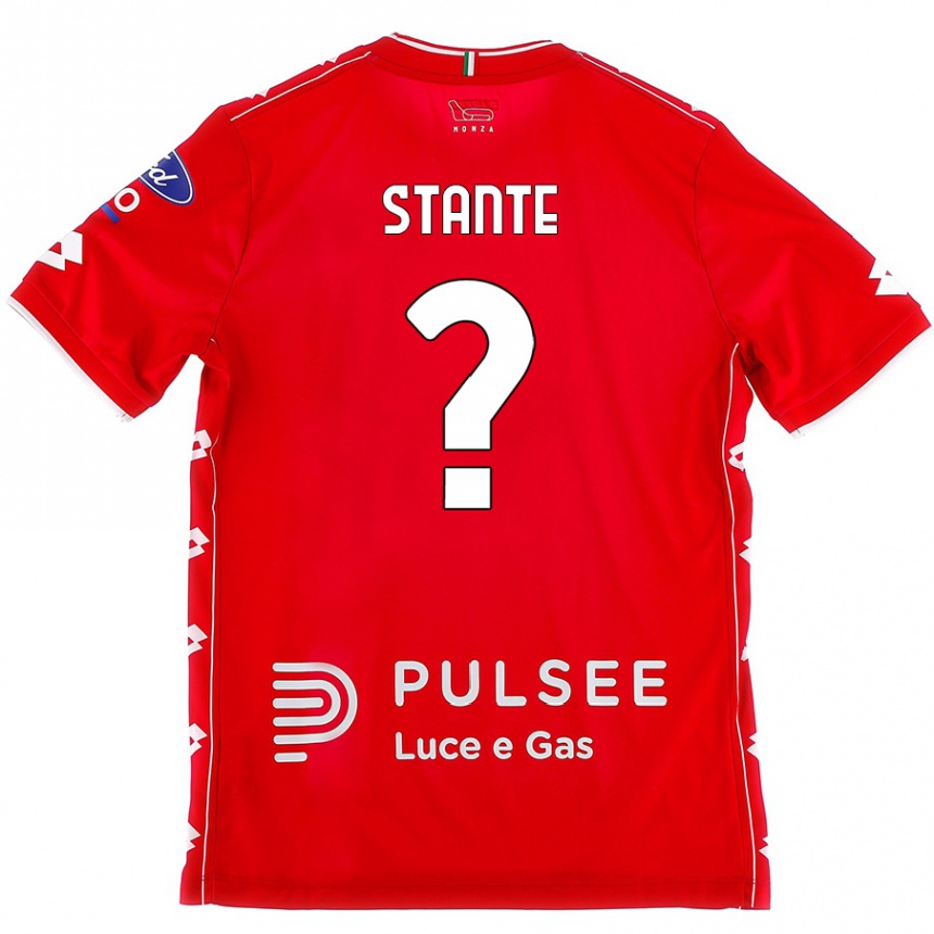 Herren Fußball Edoardo Stante #0 Rot Weiß Heimtrikot Trikot 2024/25 T-Shirt Luxemburg