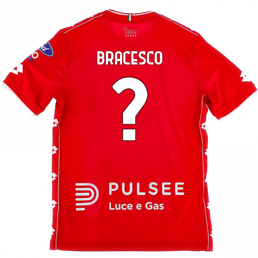 Herren Fußball Riccardo Bracesco #0 Rot Weiß Heimtrikot Trikot 2024/25 T-Shirt Luxemburg