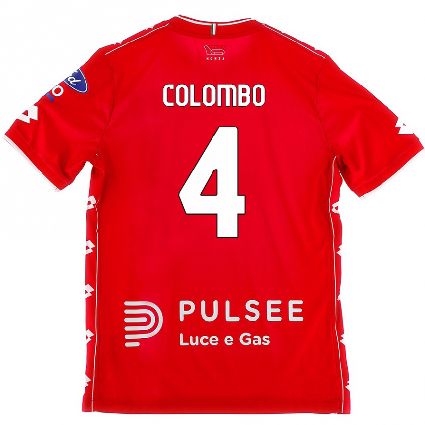 Herren Fußball Leonardo Colombo #4 Rot Weiß Heimtrikot Trikot 2024/25 T-Shirt Luxemburg