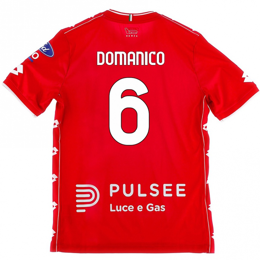 Herren Fußball Saverio Domanico #6 Rot Weiß Heimtrikot Trikot 2024/25 T-Shirt Luxemburg