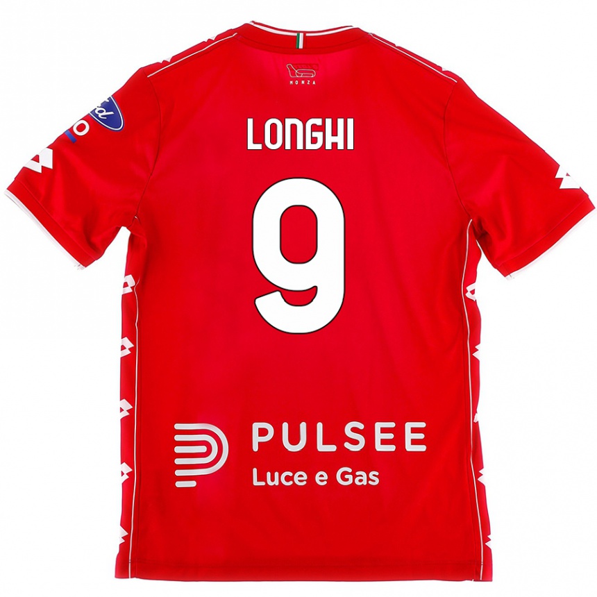 Herren Fußball Jordan Longhi #9 Rot Weiß Heimtrikot Trikot 2024/25 T-Shirt Luxemburg