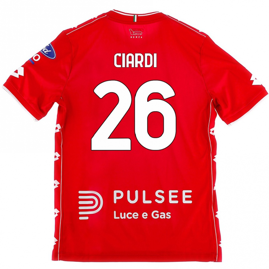 Herren Fußball Tommaso Ciardi #26 Rot Weiß Heimtrikot Trikot 2024/25 T-Shirt Luxemburg