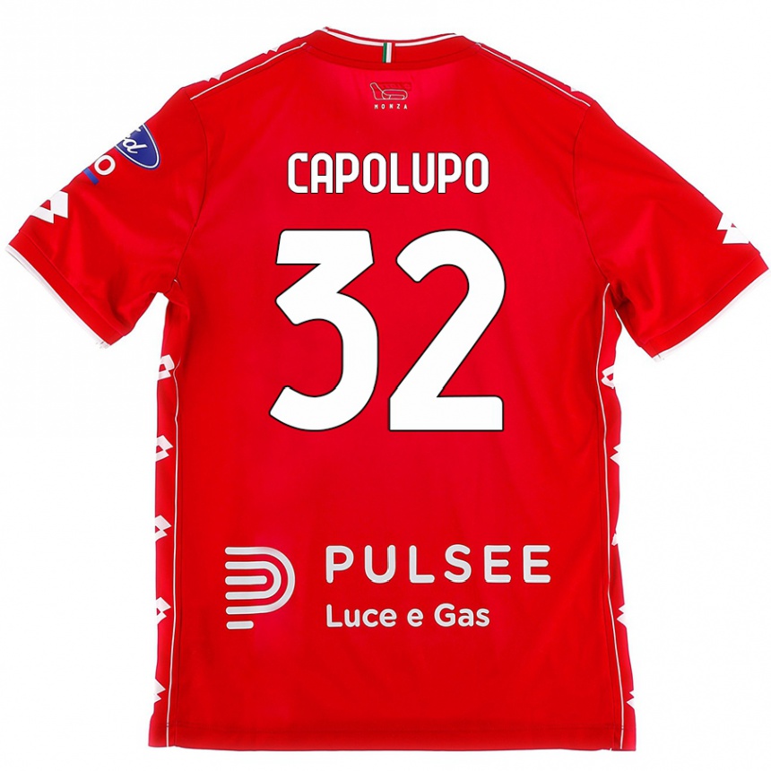 Herren Fußball Samuele Capolupo #32 Rot Weiß Heimtrikot Trikot 2024/25 T-Shirt Luxemburg