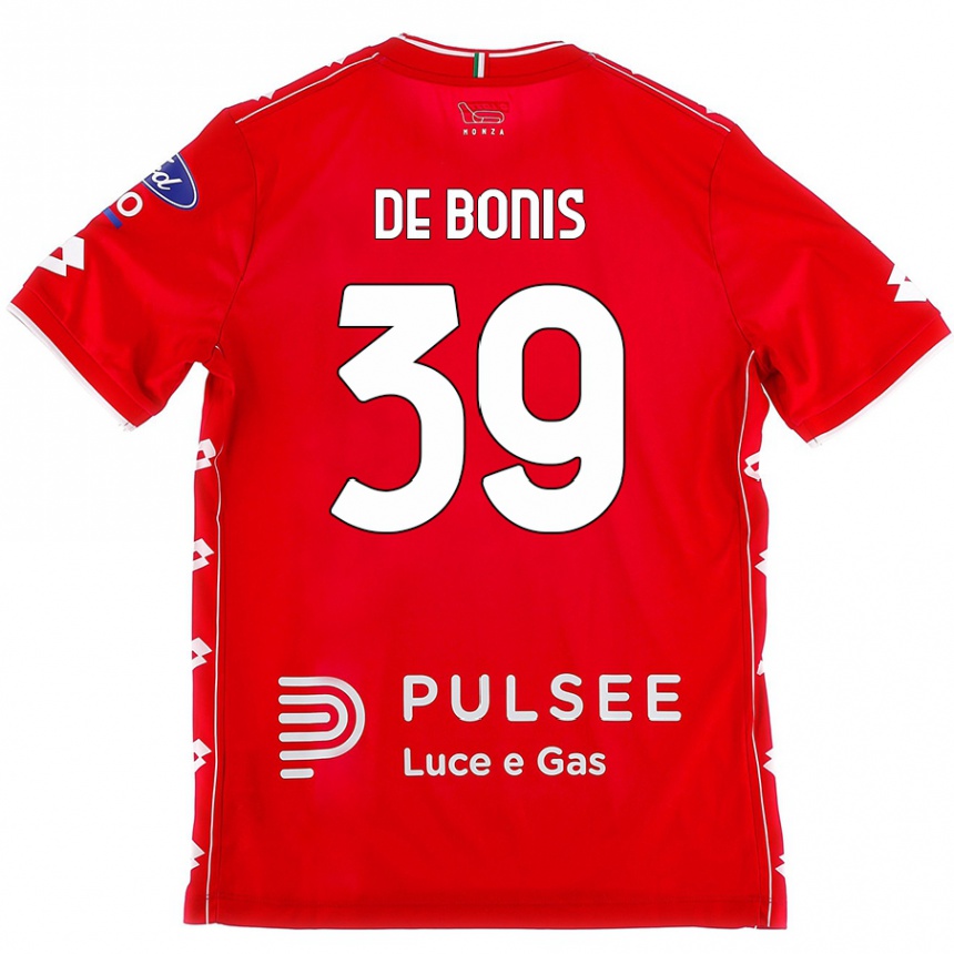 Herren Fußball Andrea De Bonis #39 Rot Weiß Heimtrikot Trikot 2024/25 T-Shirt Luxemburg