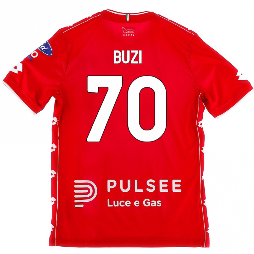 Herren Fußball Luis Buzi #70 Rot Weiß Heimtrikot Trikot 2024/25 T-Shirt Luxemburg