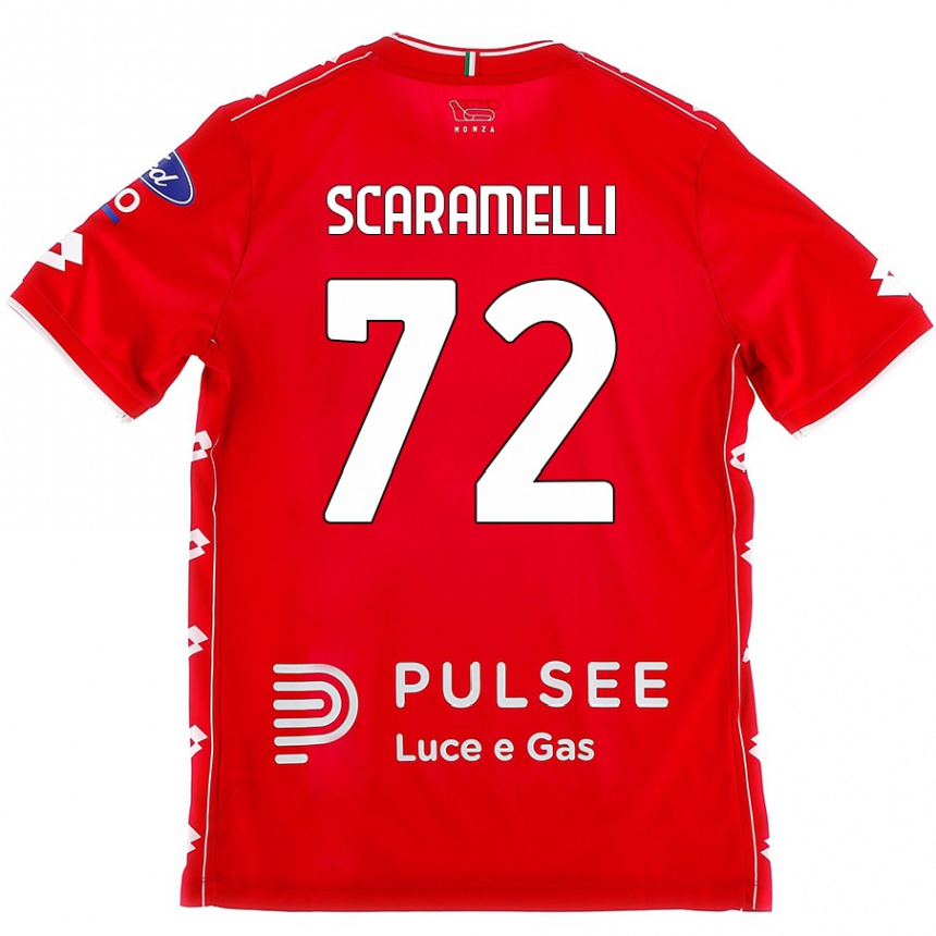 Herren Fußball Endris Scaramelli #72 Rot Weiß Heimtrikot Trikot 2024/25 T-Shirt Luxemburg