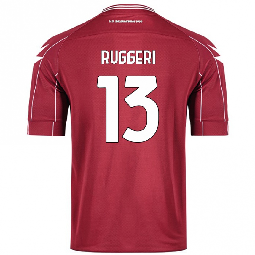 Herren Fußball Fabio Ruggeri #13 Burgundrot Heimtrikot Trikot 2024/25 T-Shirt Luxemburg