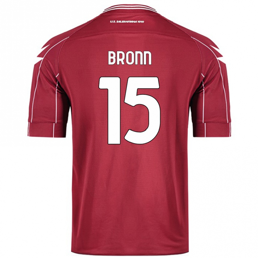 Herren Fußball Dylan Bronn #15 Burgundrot Heimtrikot Trikot 2024/25 T-Shirt Luxemburg