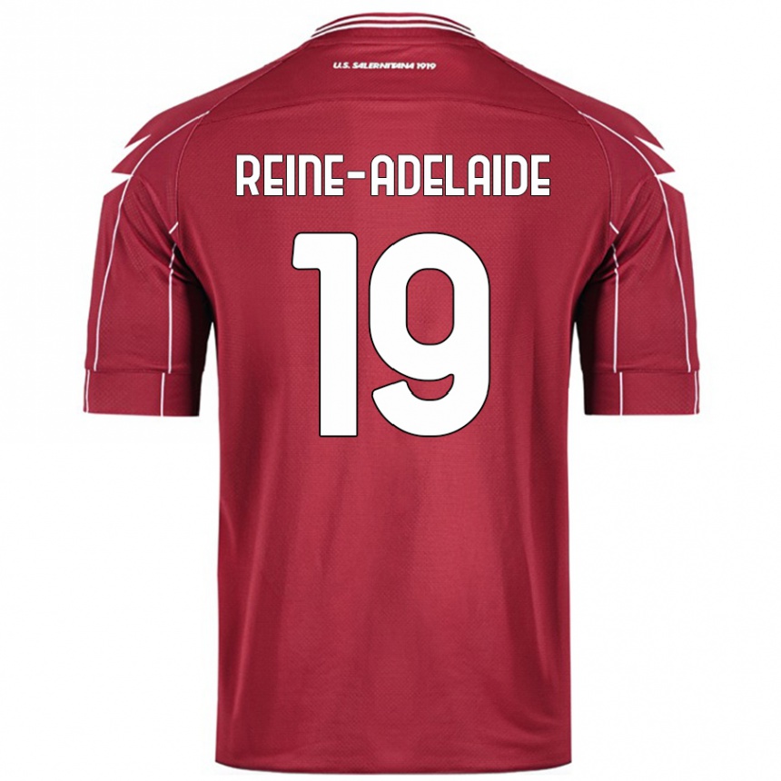 Herren Fußball Jeff Reine-Adelaide #19 Burgundrot Heimtrikot Trikot 2024/25 T-Shirt Luxemburg