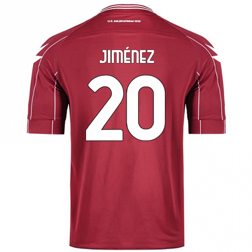 Herren Fußball Kaleb Jiménez #20 Burgundrot Heimtrikot Trikot 2024/25 T-Shirt Luxemburg