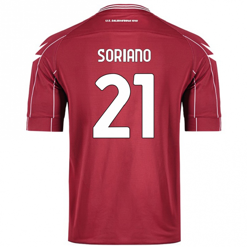 Herren Fußball Roberto Soriano #21 Burgundrot Heimtrikot Trikot 2024/25 T-Shirt Luxemburg