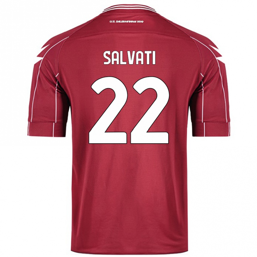 Herren Fußball Gregorio Salvati #22 Burgundrot Heimtrikot Trikot 2024/25 T-Shirt Luxemburg