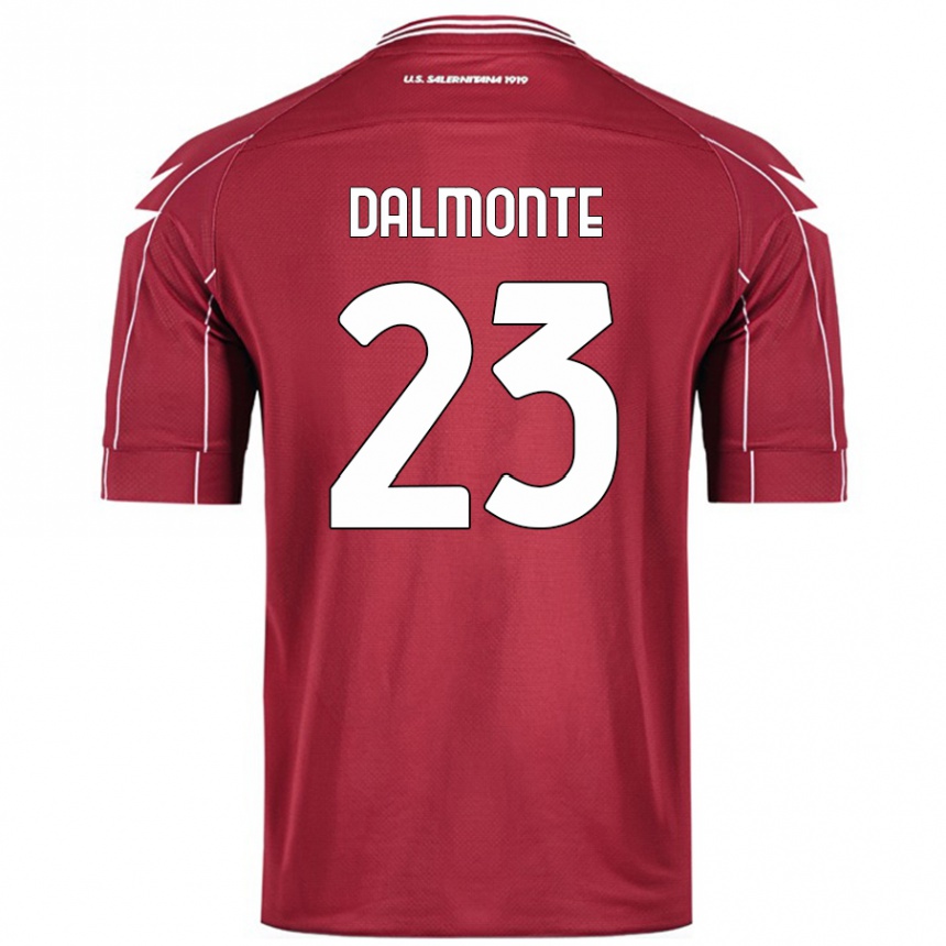 Herren Fußball Nicola Dalmonte #23 Burgundrot Heimtrikot Trikot 2024/25 T-Shirt Luxemburg