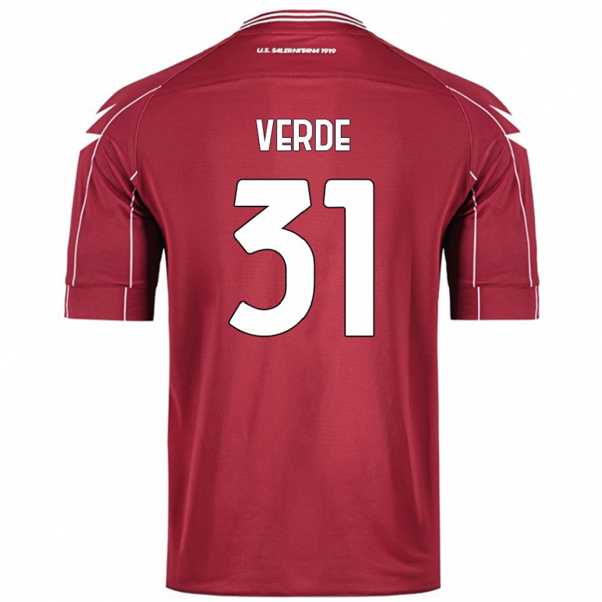 Herren Fußball Daniele Verde #31 Burgundrot Heimtrikot Trikot 2024/25 T-Shirt Luxemburg