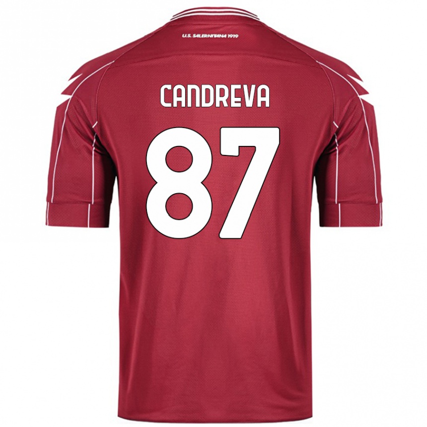 Herren Fußball Antonio Candreva #87 Burgundrot Heimtrikot Trikot 2024/25 T-Shirt Luxemburg