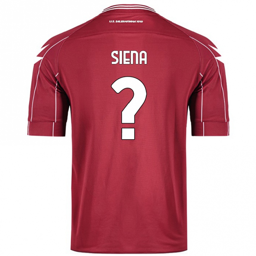 Herren Fußball Francesco Siena #0 Burgundrot Heimtrikot Trikot 2024/25 T-Shirt Luxemburg