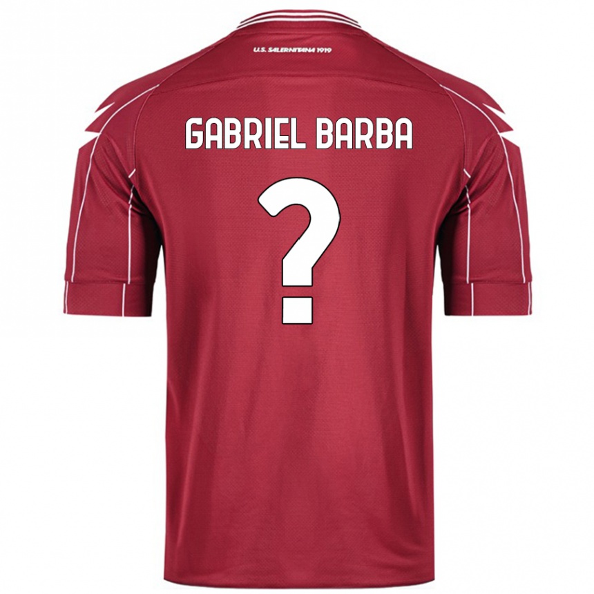 Herren Fußball Luigi Gabriel Barba #0 Burgundrot Heimtrikot Trikot 2024/25 T-Shirt Luxemburg