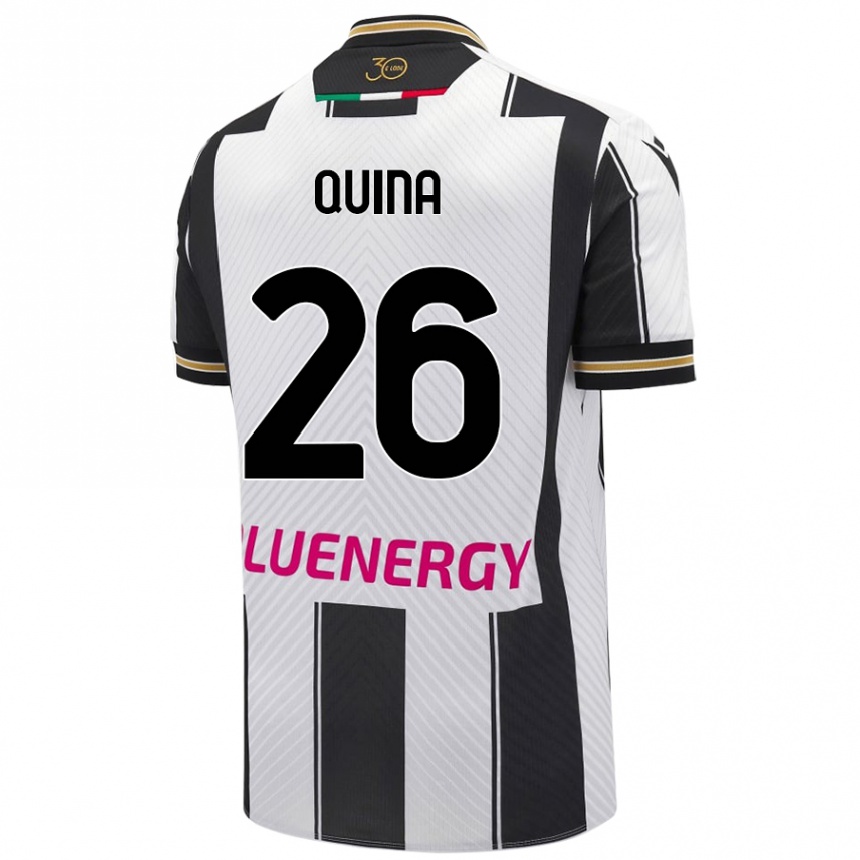 Herren Fußball Domingos Quina #26 Weiß Schwarz Heimtrikot Trikot 2024/25 T-Shirt Luxemburg