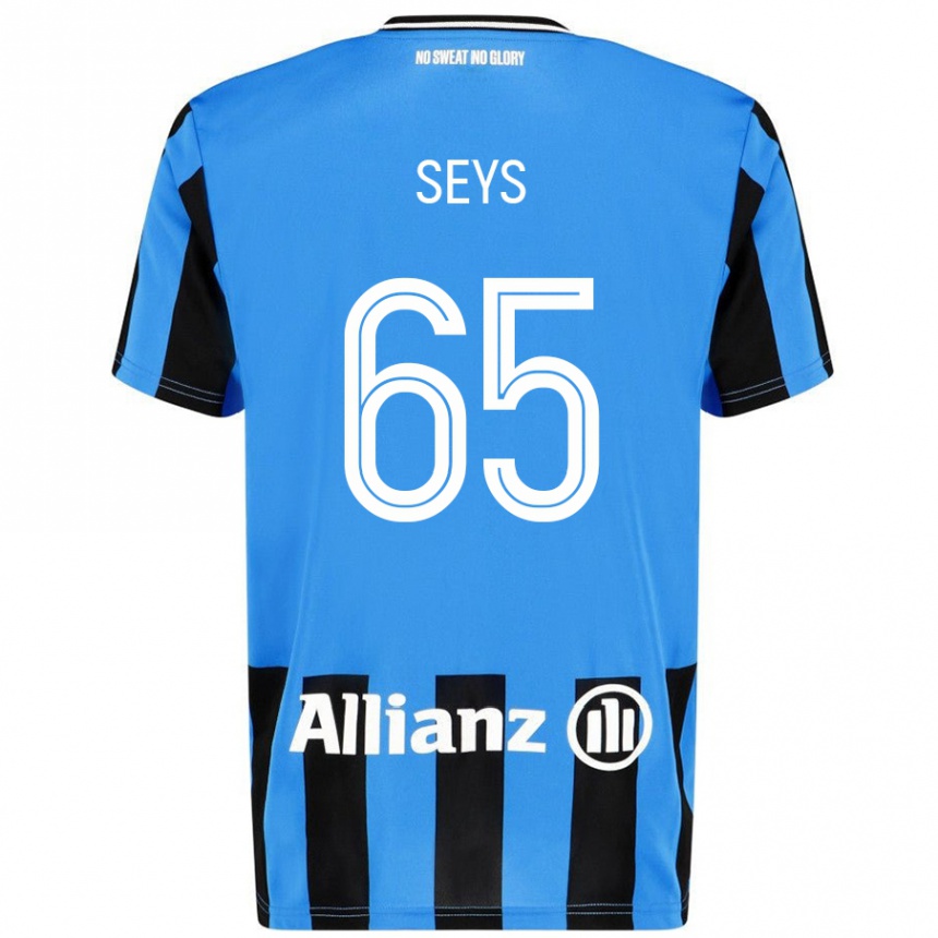 Herren Fußball Joaquin Seys #65 Himmelblau Schwarz Heimtrikot Trikot 2024/25 T-Shirt Luxemburg