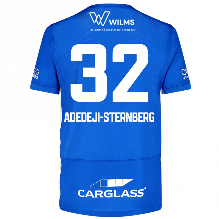 Herren Fußball Noah Adedeji-Sternberg #32 Blau Heimtrikot Trikot 2024/25 T-Shirt Luxemburg